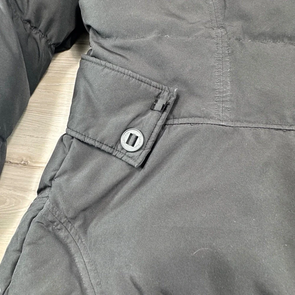 Calvin Klein Black Hooded Down Puffer‎ Jacket Full Zip Women's Size M